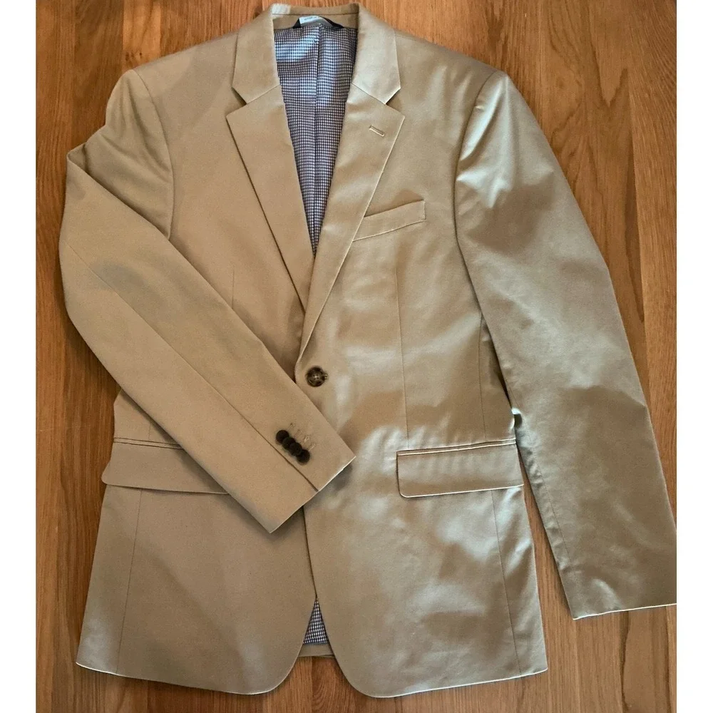 Banana Republic 38R Beige Cotton Sport Coat Blazer Jacket Stretch Standard Fit